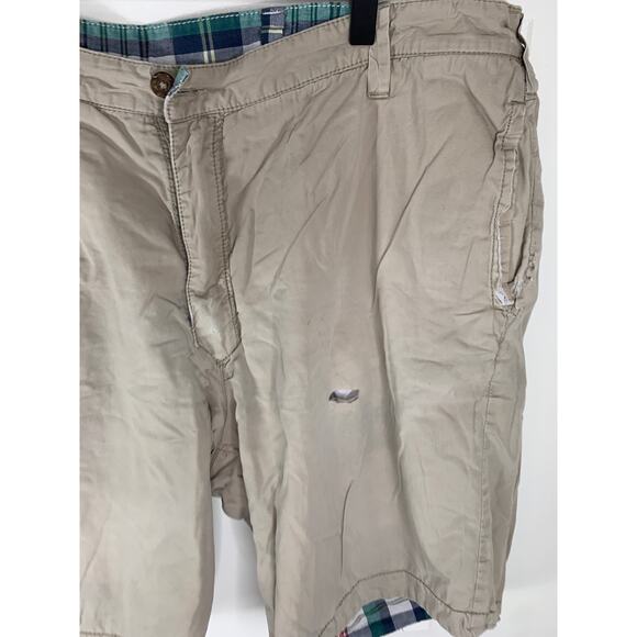 Tailor Vintage Men’s Reversible Plaid Khaki Linen Shorts Size 38 USA - Picture 7 of 12